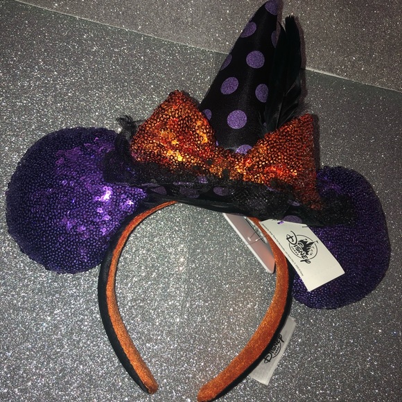 New Disney Parks Minnie Mouse Halloween witch Ears - Picture 2 of 4
